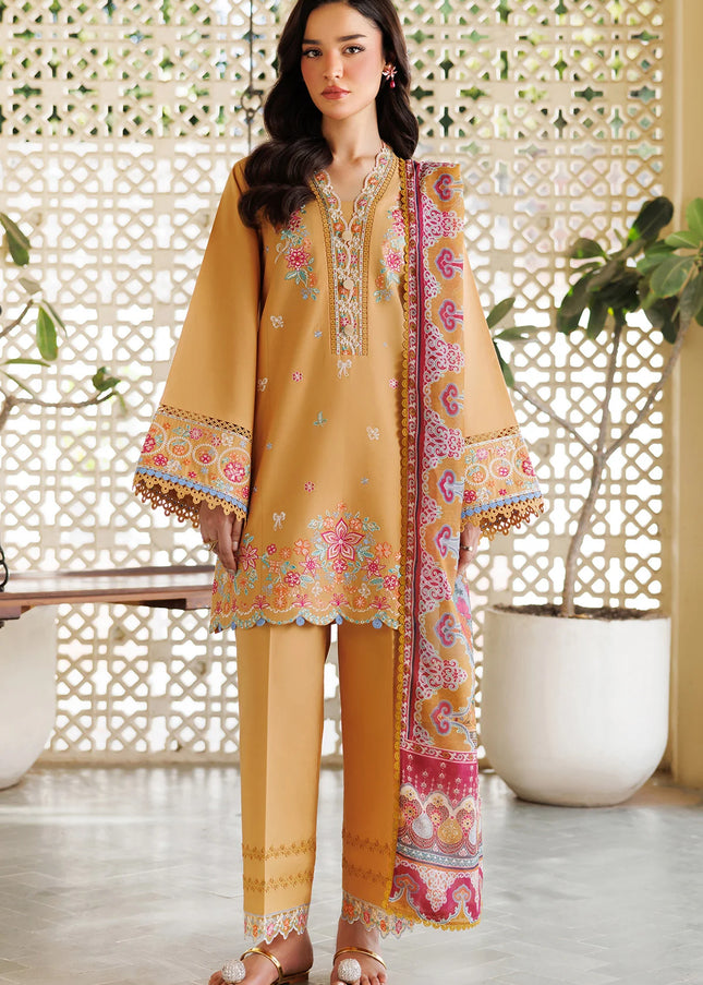 Farasha | Summer Weaves Embroidered Lawn'25 - Golden Bloom