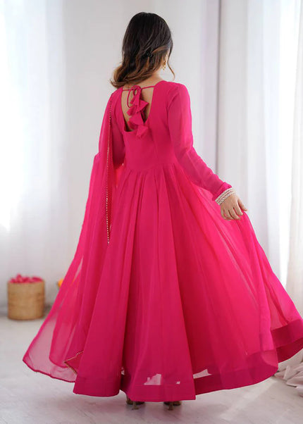 Pink Embroidered Anarkali
