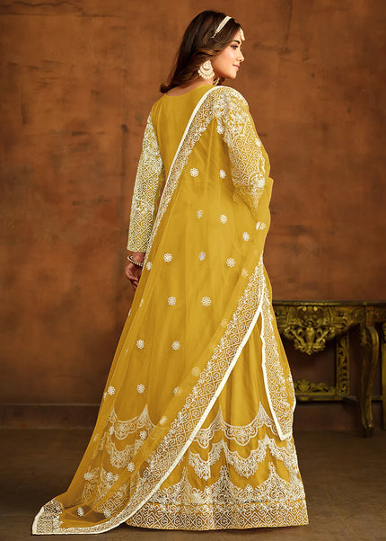 Yellow Embroidered Anarkali