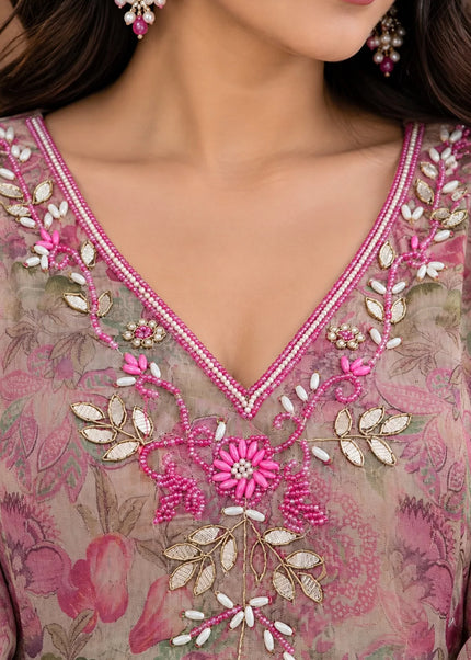 Cotton Silk Printed and Embroidered Pant Style Suit Series