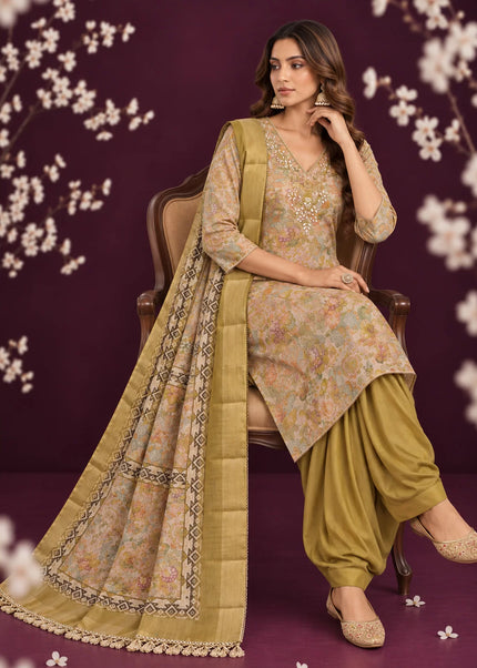 Cotton Silk Printed and Embroidered Pant Style Suit Series