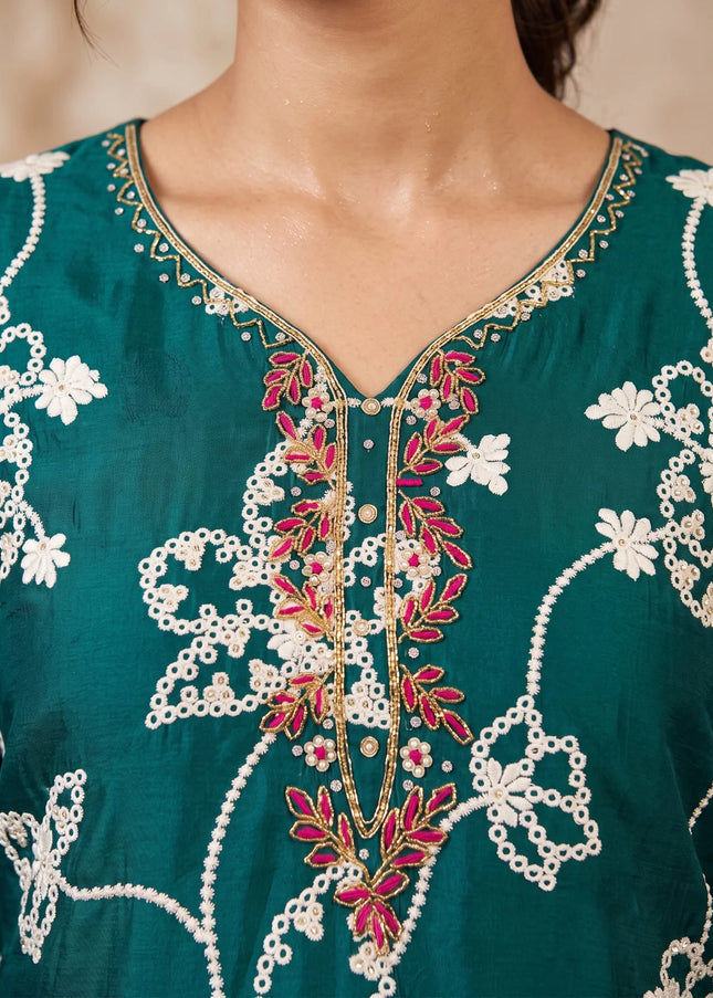 Cotton Silk Embroidered Pant Style Suit Series