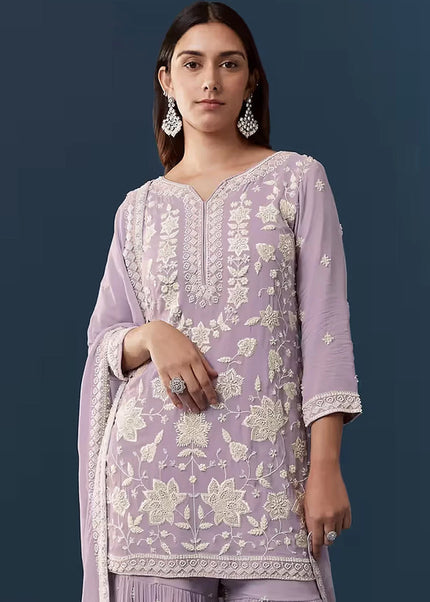 Georgette Embroidered Gharara Suit Series