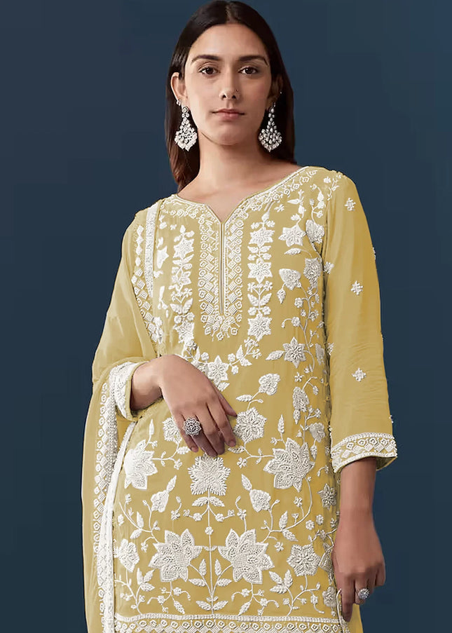 Georgette Embroidered Gharara Suit Series