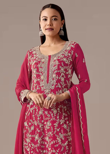 Georgette Embroidered Palazzo Suit Series