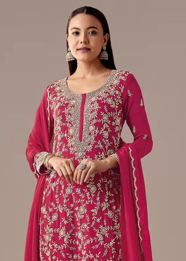 Georgette Embroidered Palazzo Suit Series