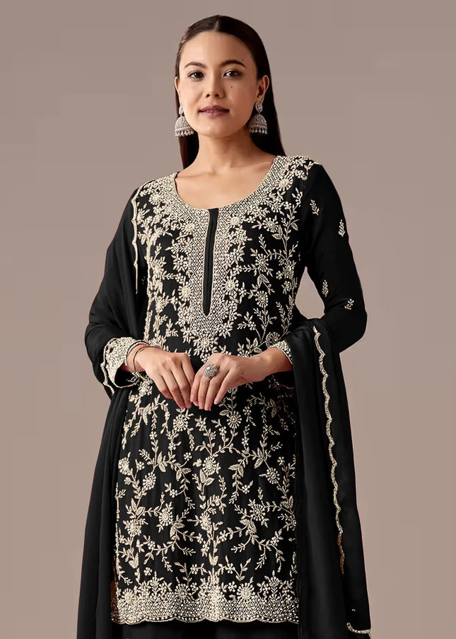 Georgette Embroidered Palazzo Suit Series