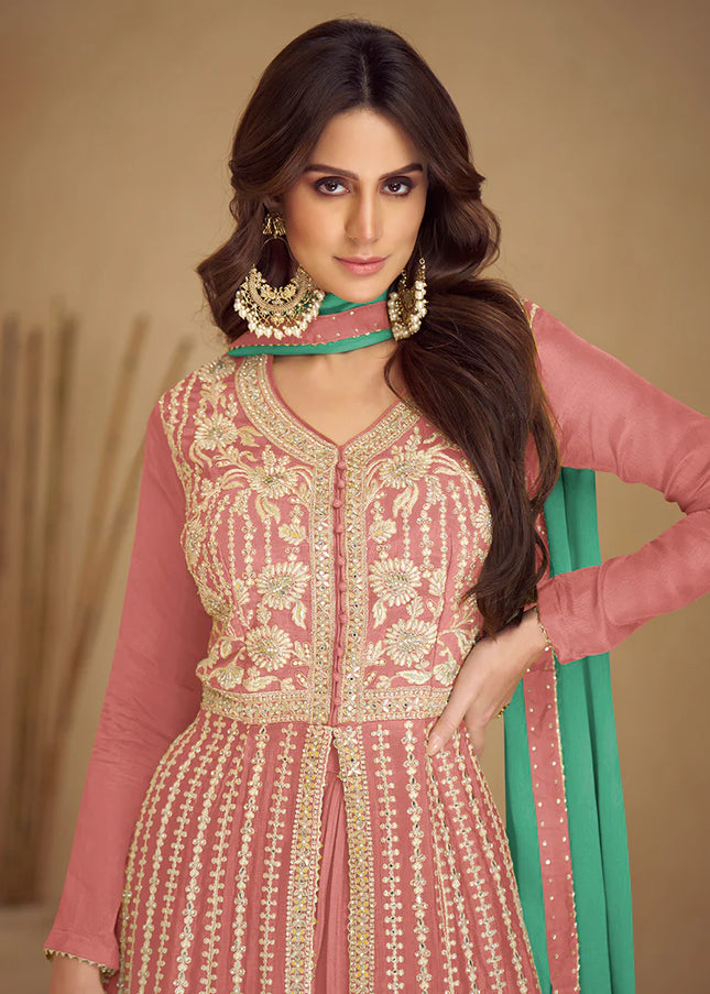 Pink Embroiderd Lehenga Anarkali