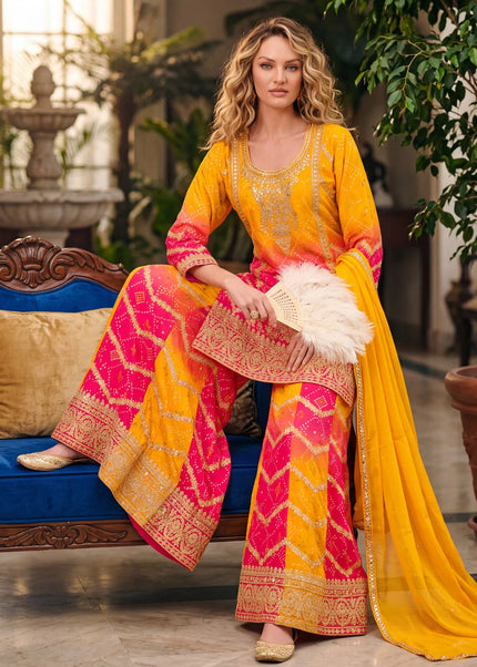Chinnon Printed and Embroidered Sharara Suit Series