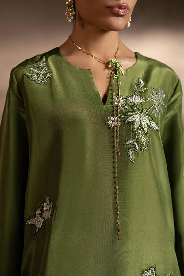 Farrukhzia | Fareesha - Olive Green
