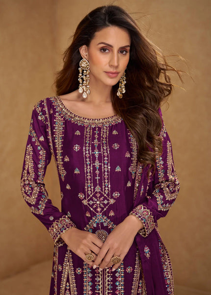 Chinnon Embroidered Sharara Suit Series