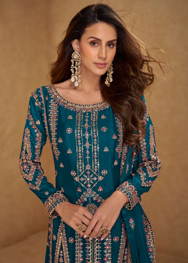 Chinnon Embroidered Sharara Suit Series