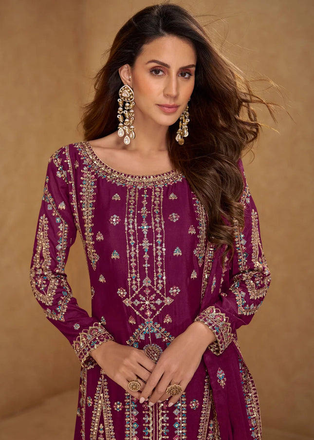 Chinnon Embroidered Sharara Suit Series