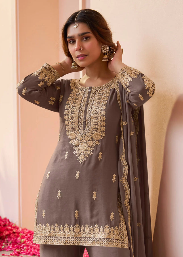 Chinnon Embroidered Gharara Suit Series