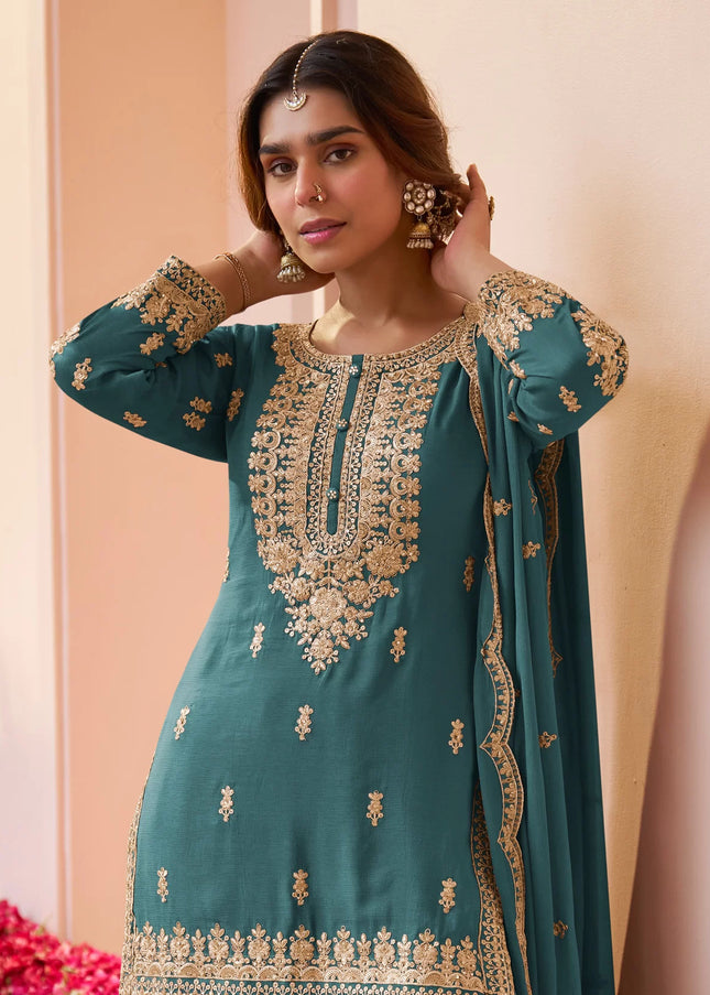 Chinnon Embroidered Gharara Suit Series