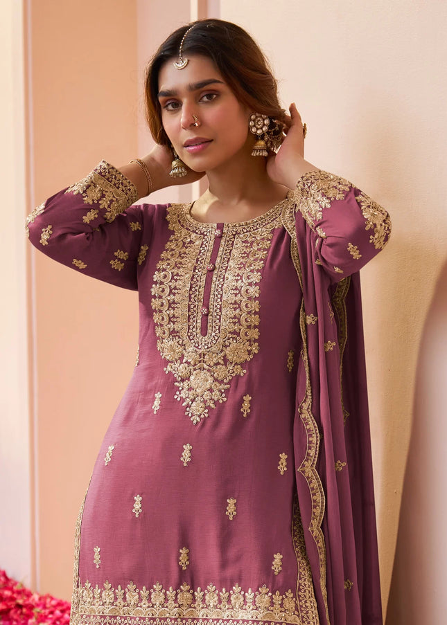 Chinnon Embroidered Gharara Suit Series