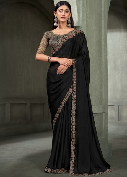 Black Embroidered Saree