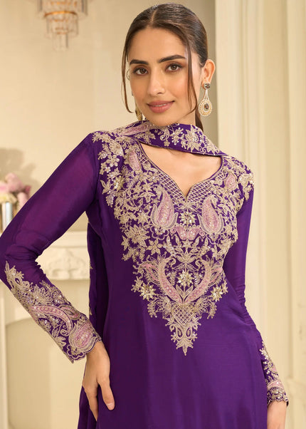 Chinnon Embroidered Sharara Suit Series