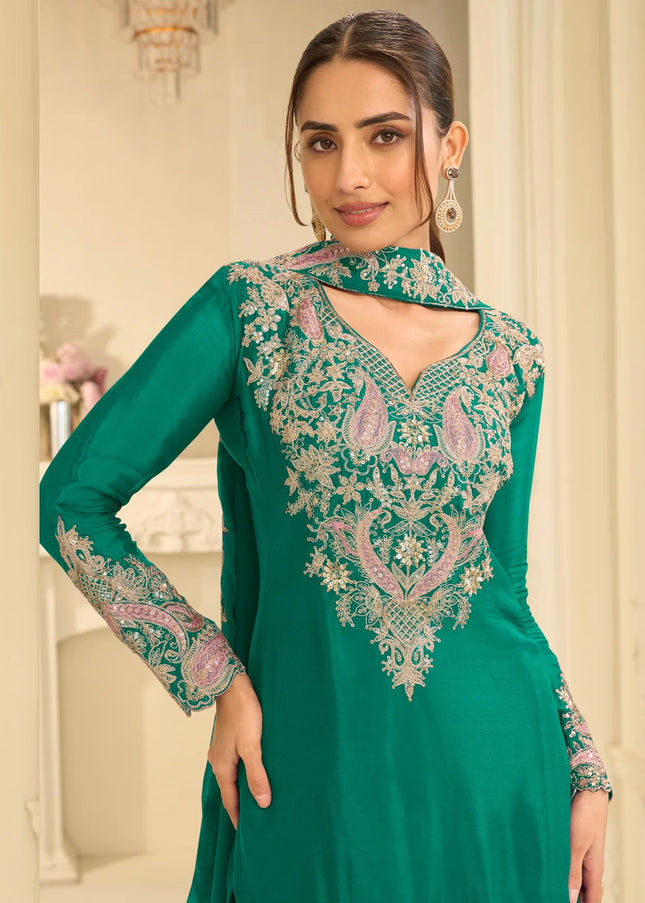 Chinnon Embroidered Sharara Suit Series