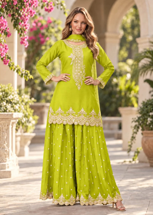 Chinnon Embroidered Sharara Suit Series