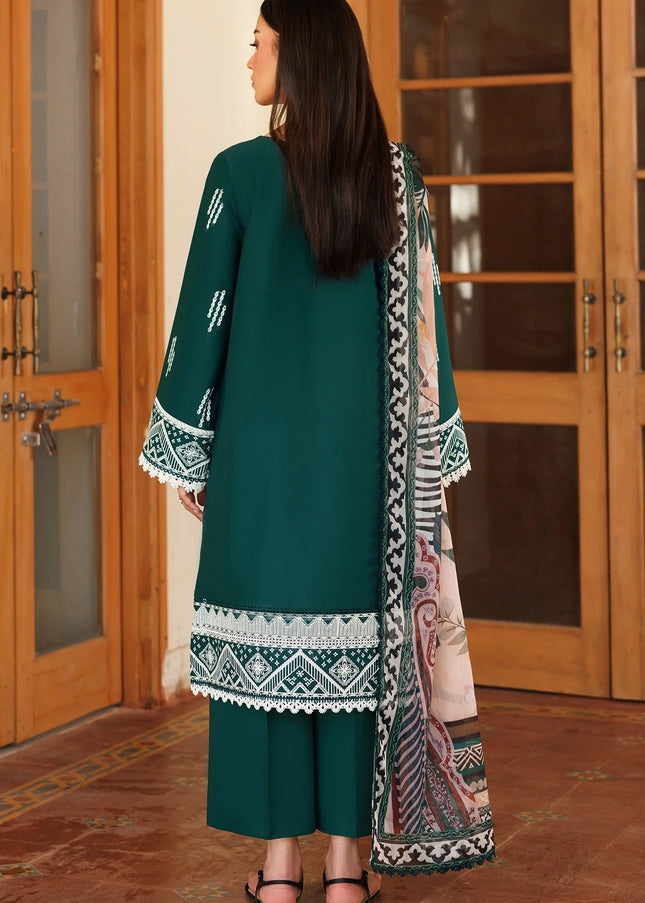 Farasha | Summer Weaves Embroidered Lawn'25 - Teal Essence