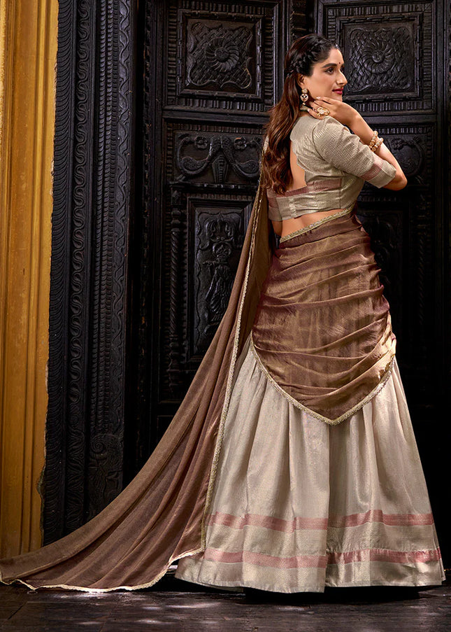Grey Embroidered Lehenga Choli