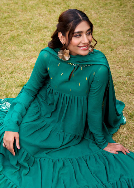 Marble Embroidered Anarkali Suit