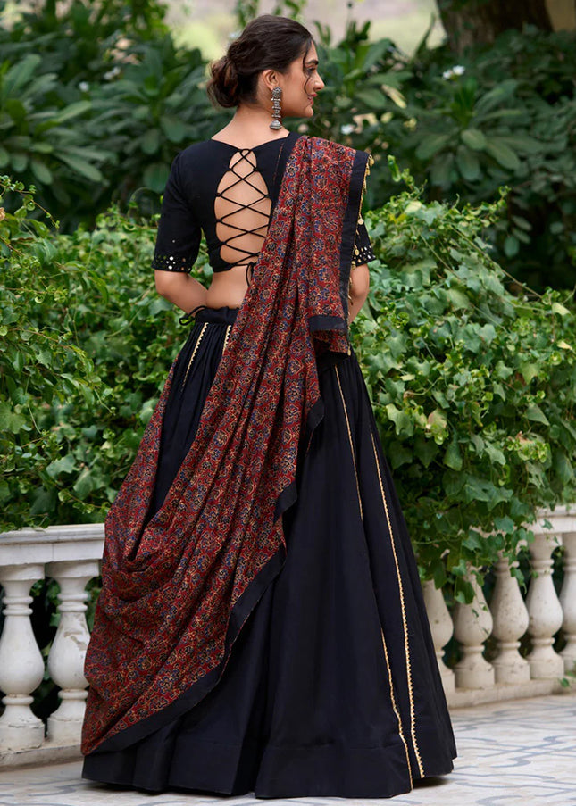 Black Embroidered Lehenga Choli