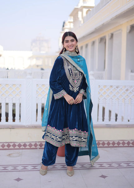 Velvet Embroidered Pant Style Suit Series