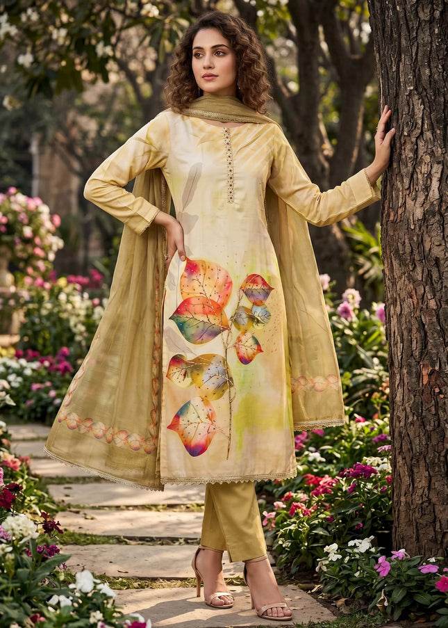 Rayon Printed and Embroidered Pant Style Suit Series
