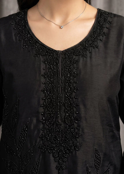 Black Embroidered Sharara Suit