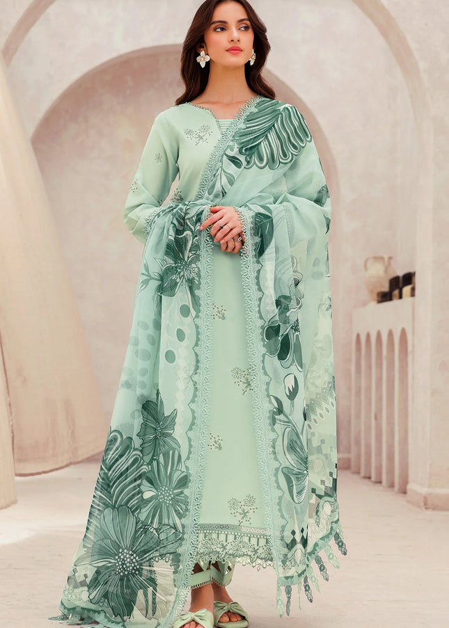 Farasha | Bahaar Embroidered Lawn'25 - Aqua Cascade