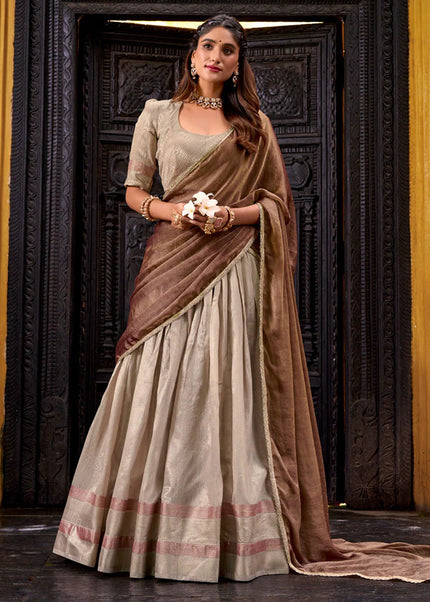 Grey Embroidered Lehenga Choli