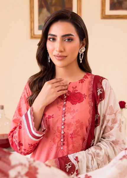 Faiza Faisal | Fnf Prints 2 - Coral Rose