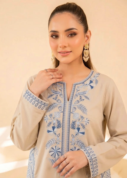 Faiza Faisal | Fnf Co-ord Edit - Beige Cobalt