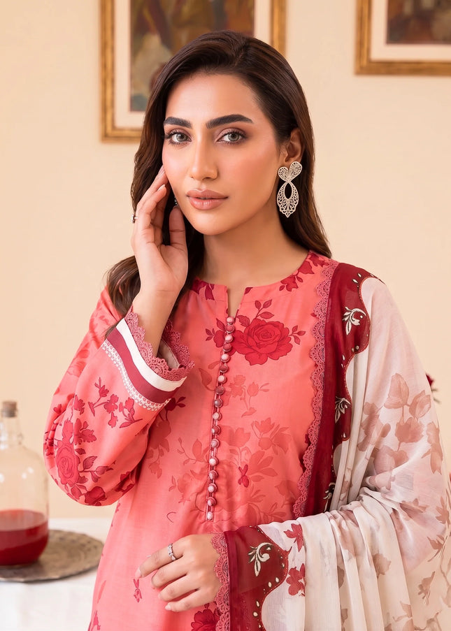 Faiza Faisal | Fnf Prints 2 - Coral Rose