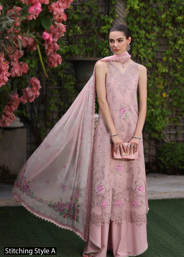 Noor By Saadia Asad | Noor Eid Luxury Schiffli Laserkari' 25 - Pink