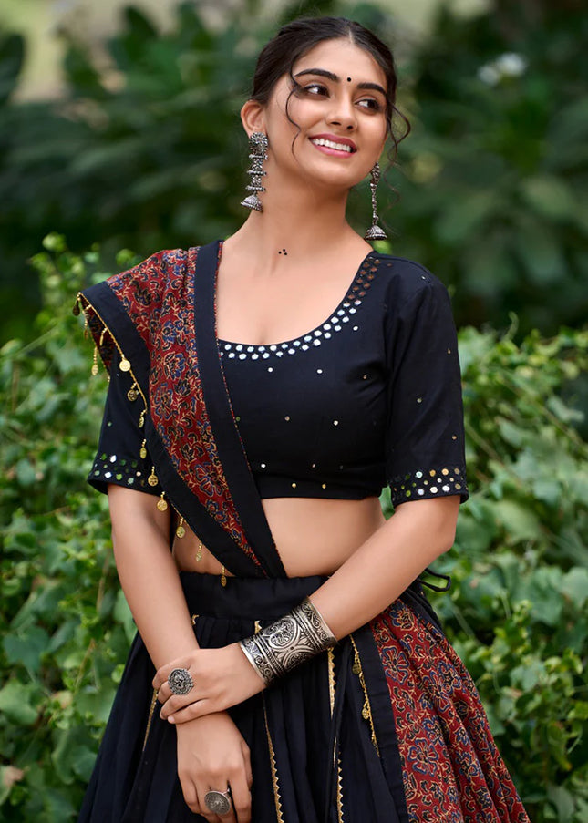 Black Embroidered Lehenga Choli