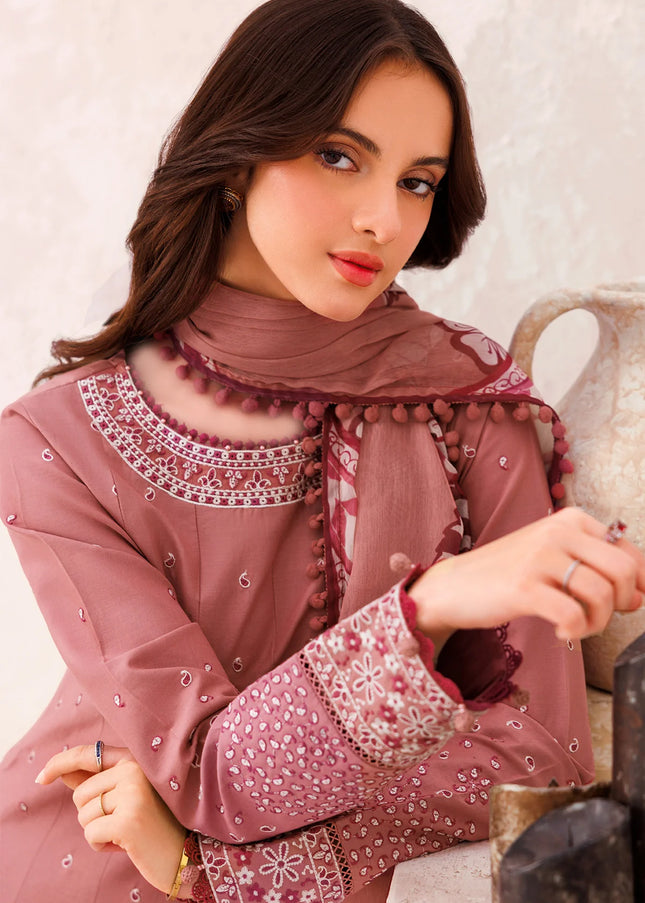 Farasha | Bahaar Embroidered Lawn'25 - Pink Whisper