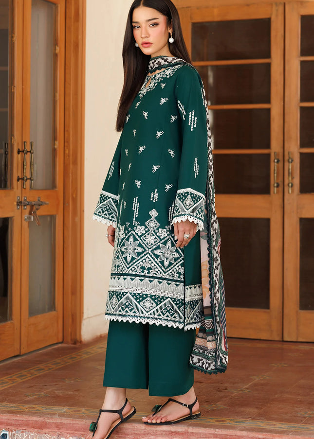 Farasha | Summer Weaves Embroidered Lawn'25 - Teal Essence