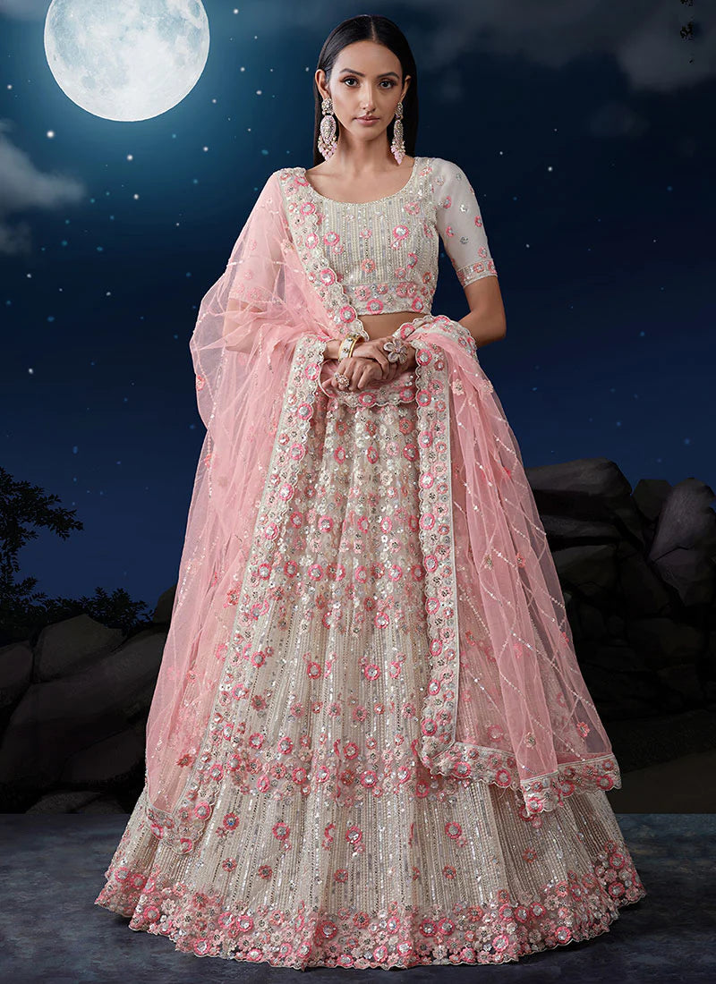 pink lehenga dress Blush pink lehenga 14 / Short