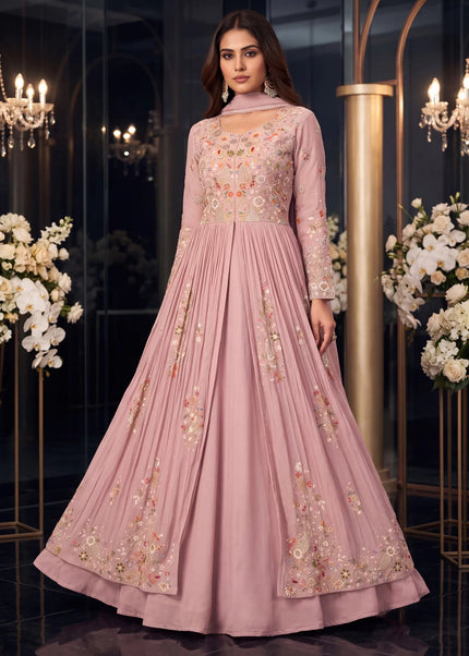 Pink Embroidered Lehenga Anarkali