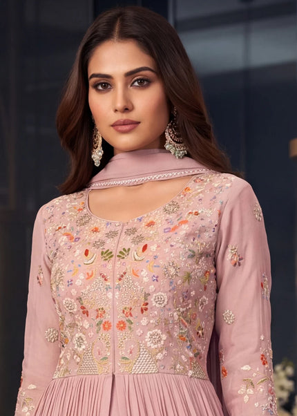 Pink Embroidered Lehenga Anarkali