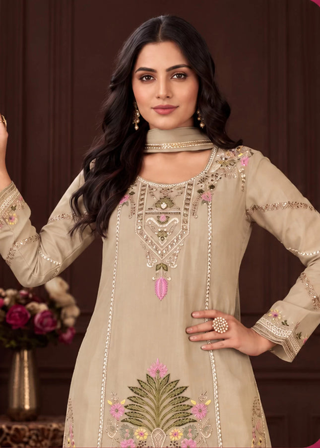 Chinnon Embroidered Sharara Suit Series