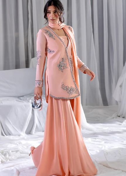 Farrukhzia | Laavni - Peach Pink