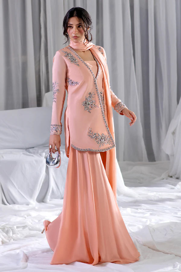 Farrukhzia | Laavni - Peach Pink