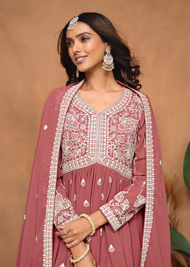 Pink Embroidered Gharara Suit