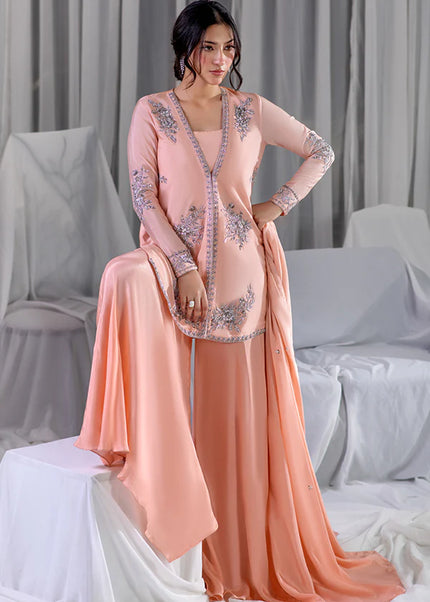 Farrukhzia | Laavni - Peach Pink