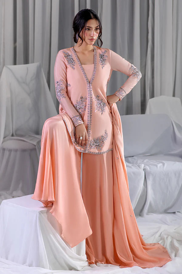 Farrukhzia | Laavni - Peach Pink