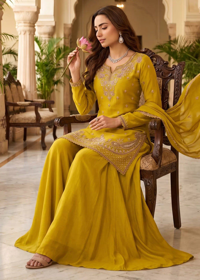 Chinnon Embroidered Sharara Suit Series
